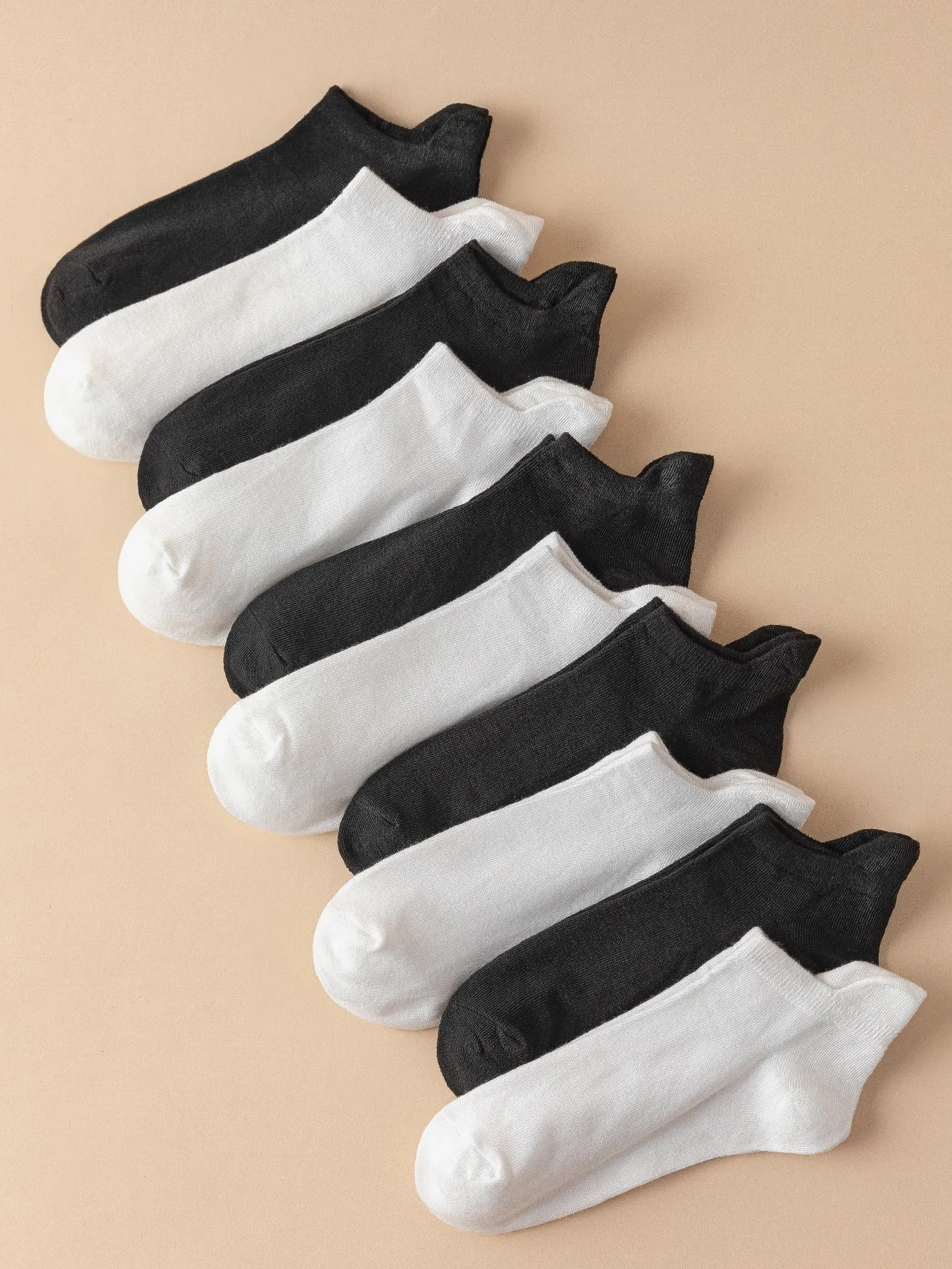 10pairs Solid Ankle Socks