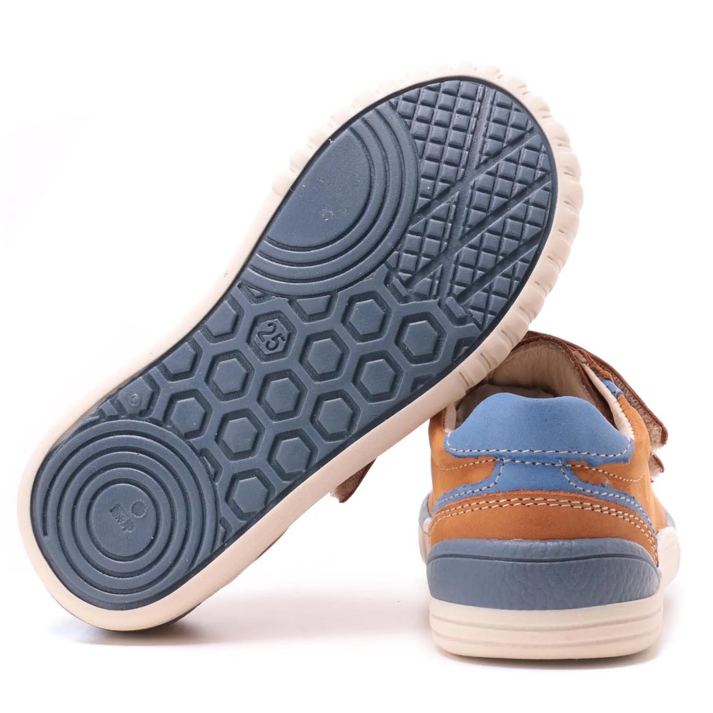 (2066-18/2071-18) Mustard/blue low Velcro Trainers