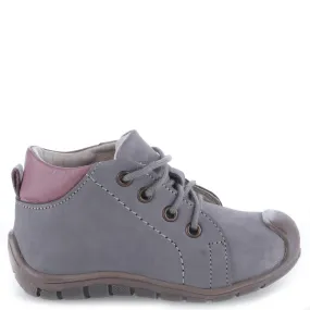 (2388G-5N) Grey Lace Up Trainers with bumper