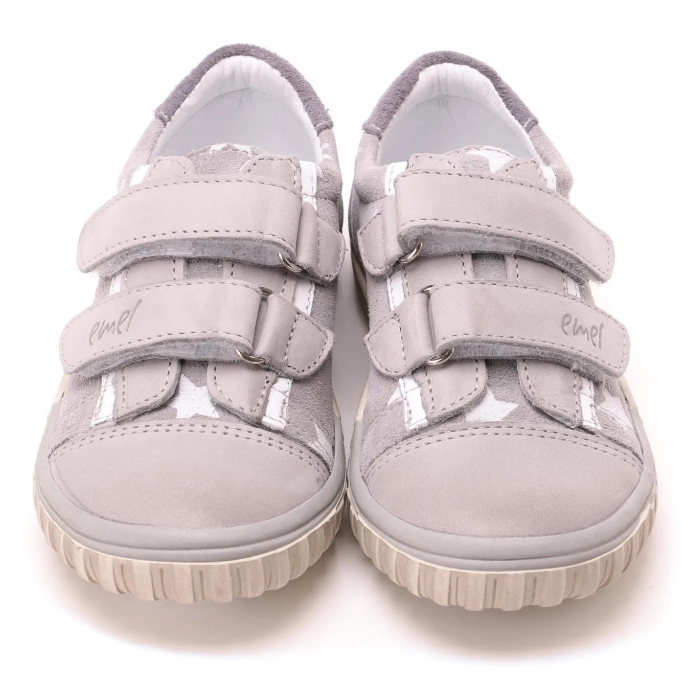 (2486-3) Emel grey Stars low Velcro Trainers