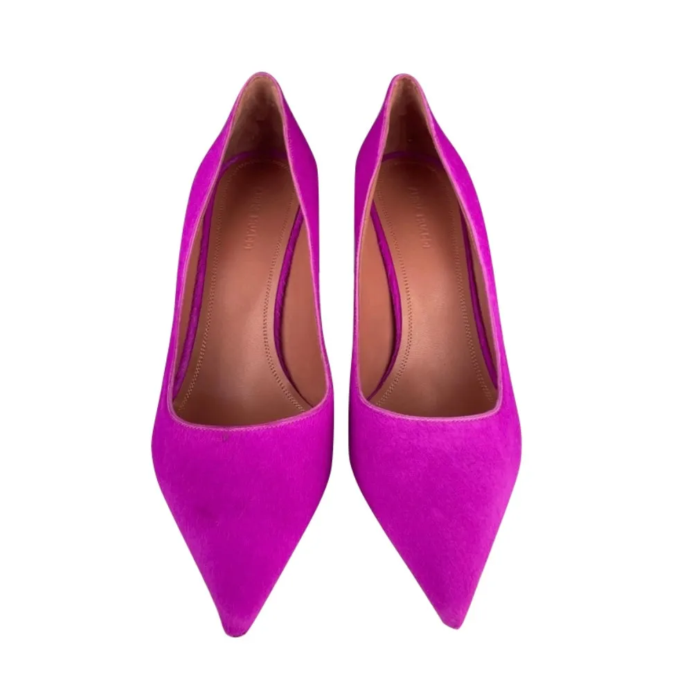 AMINA MUADDI - Pink pony-style calfskin pumps