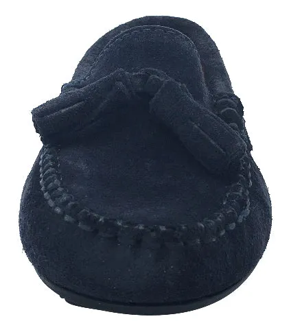 Atlanta Mocassin Boy's Suede Tassel Loafers, Navy Suede