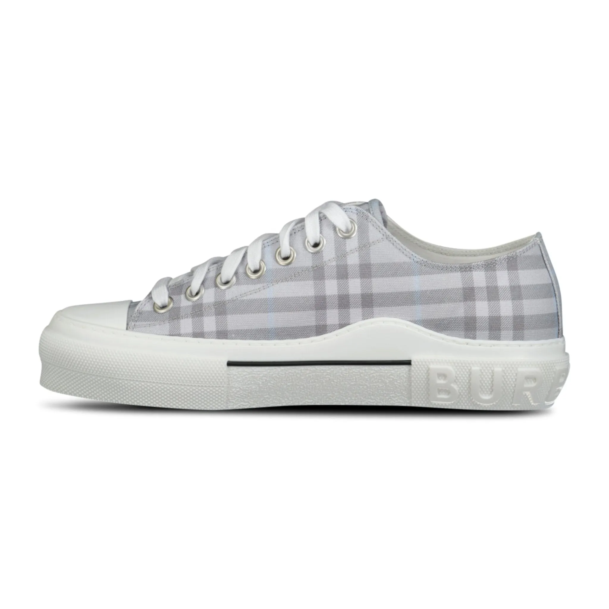 BURBERRY 'JACK LOW' CHECK TRAINERS GREY