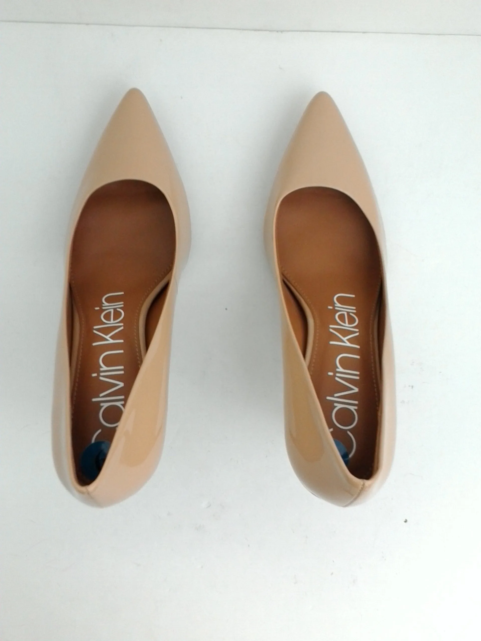 Calvin Klein Women's Gayle Nude Patent Heels Size 9 M