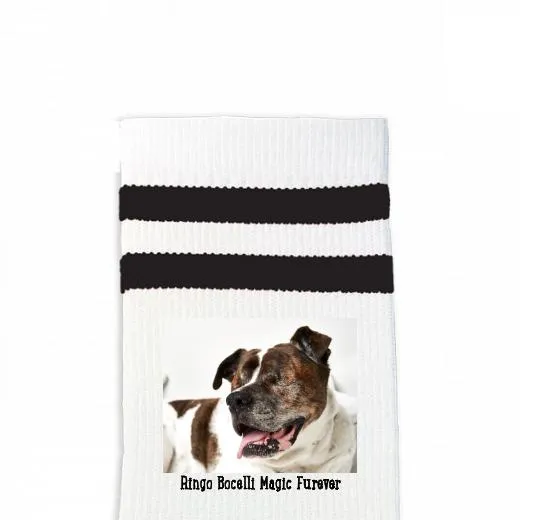 Custom Design Striped Crew Socks - Medium