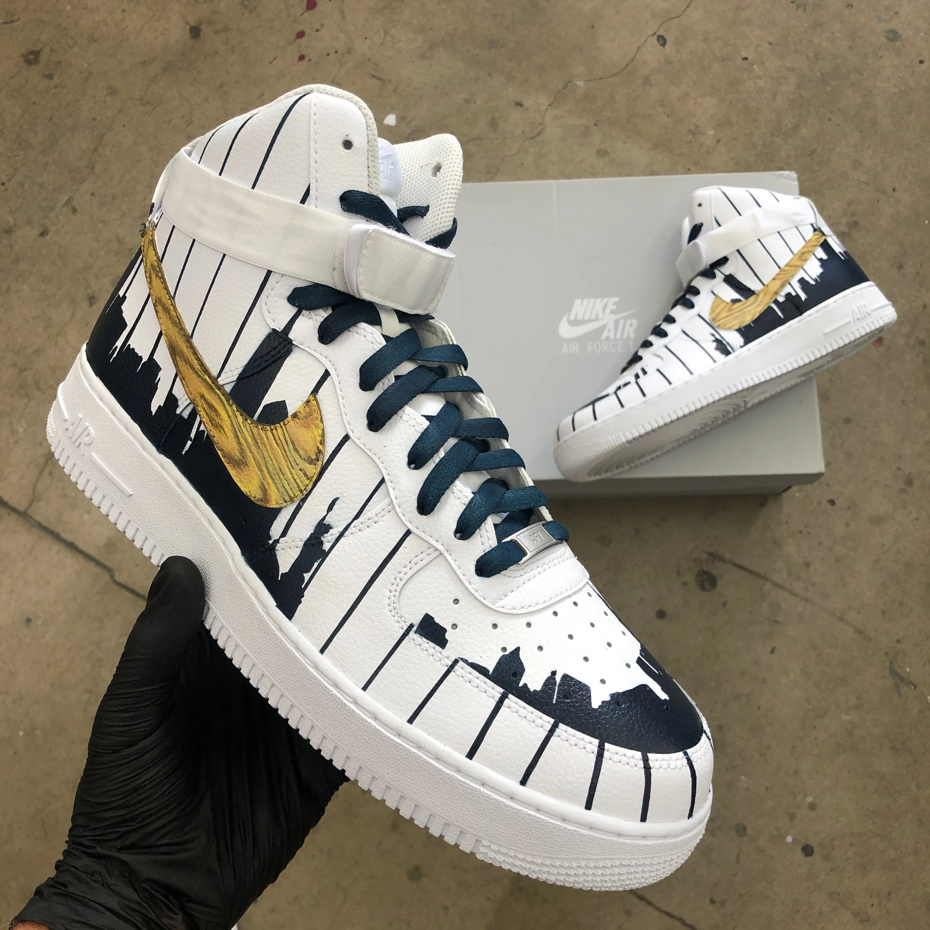 Custom Hand Painted City Skyline Nike Air Force 1 High