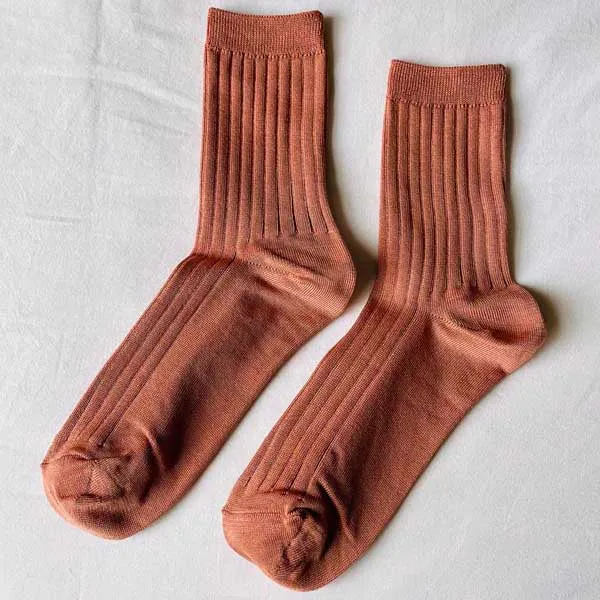 Her Socks - MC Cotton Rib - Nude Peach