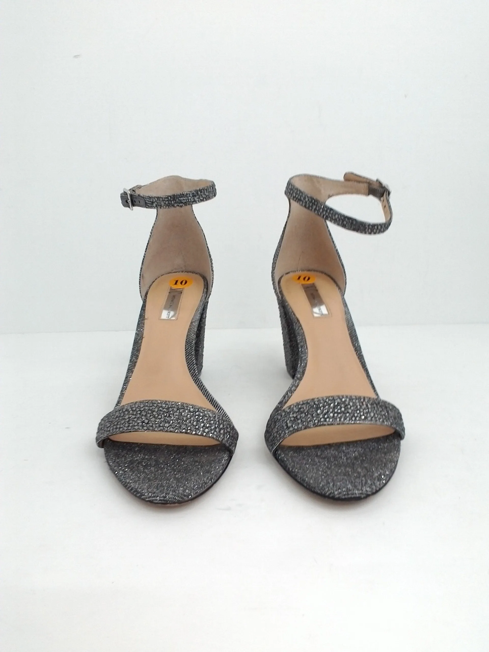 INC International Concepts Women's Dark Silver Block Sandal Open Toe Size 10