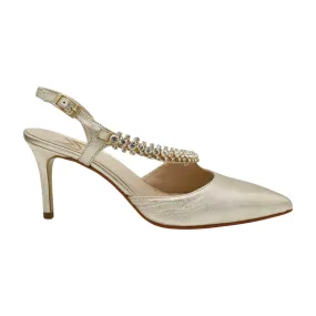 MARIAN Gold Leather Pointed Shoe  with Diamante