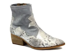 MARIAN Grey Suede &  print Ankle Boot