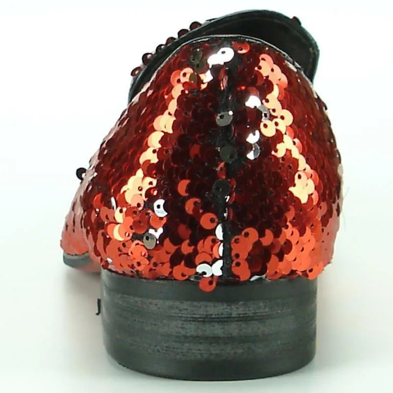 Men's Fiesso by Aurelio Garcia Red Sequins Entertainer Dress Shoes FI 7102