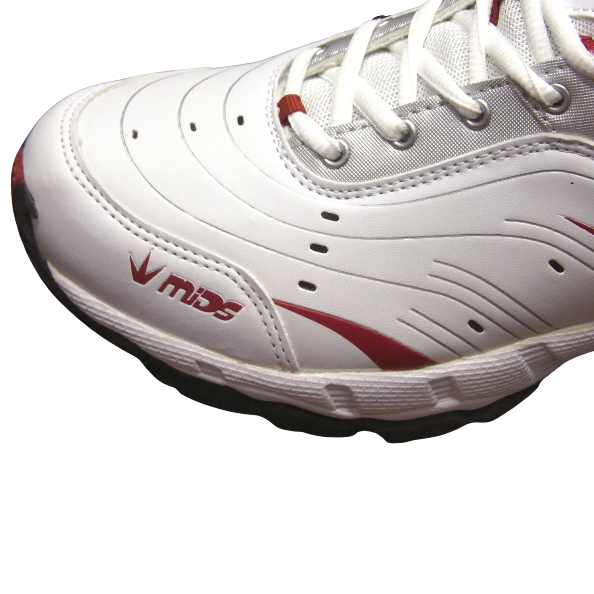 Mids Cricket Shoes Model  MM Power - White/Gray/Red