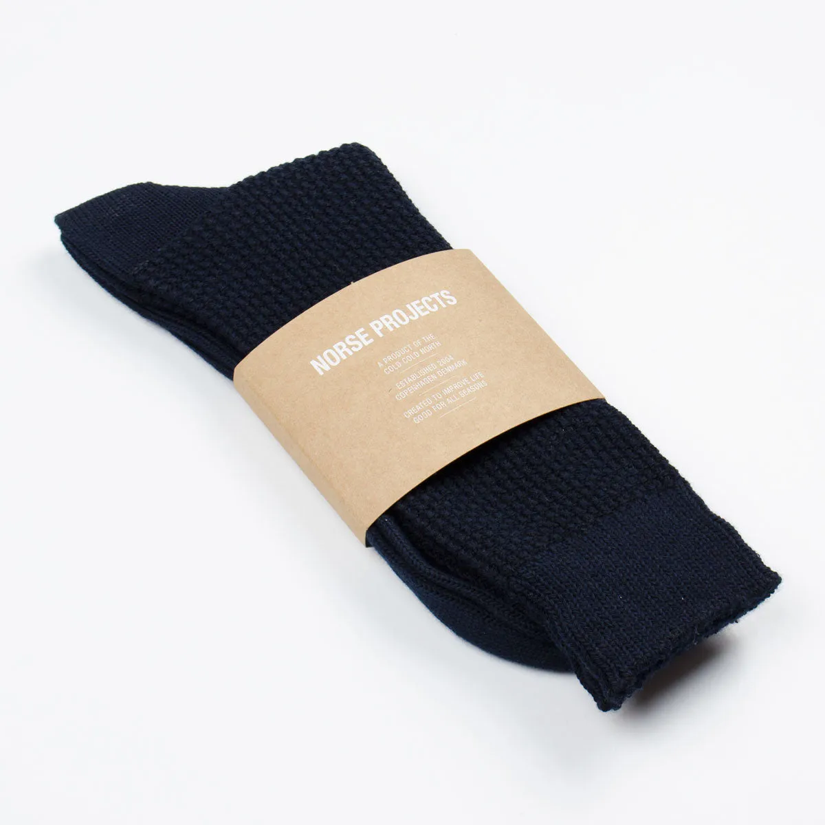 Norse Projects - Bjarki Texture Socks - Dark Navy