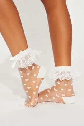 Not Your Babydoll Socks - White