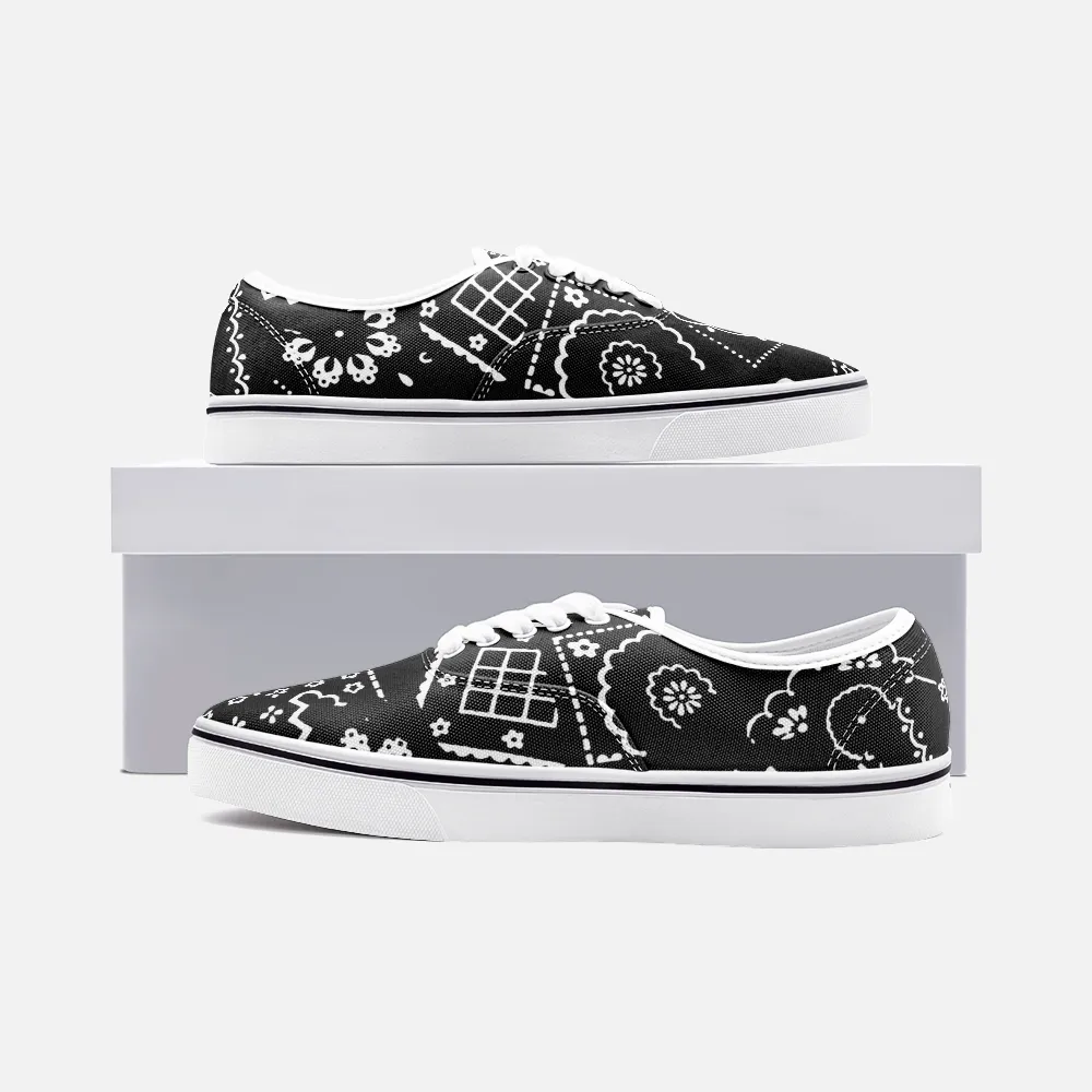 PAISLEY CANVAS SHOES - BLACK