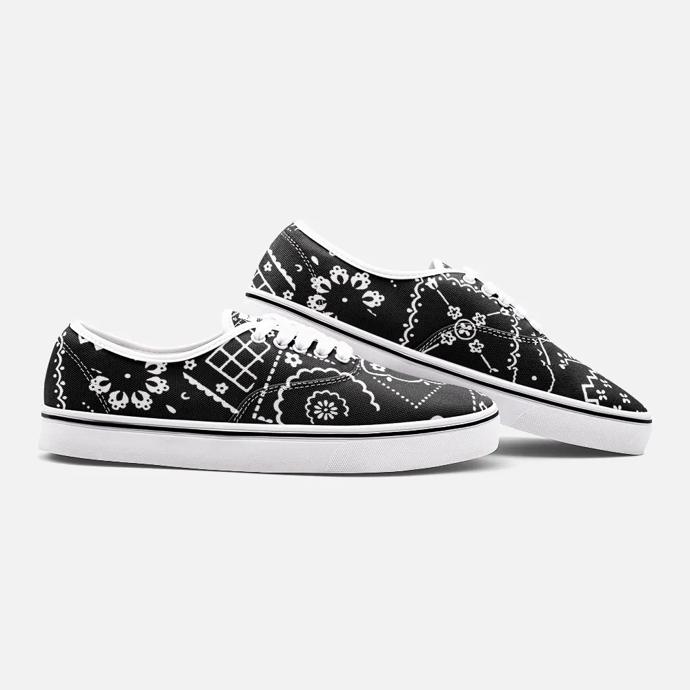 PAISLEY CANVAS SHOES - BLACK