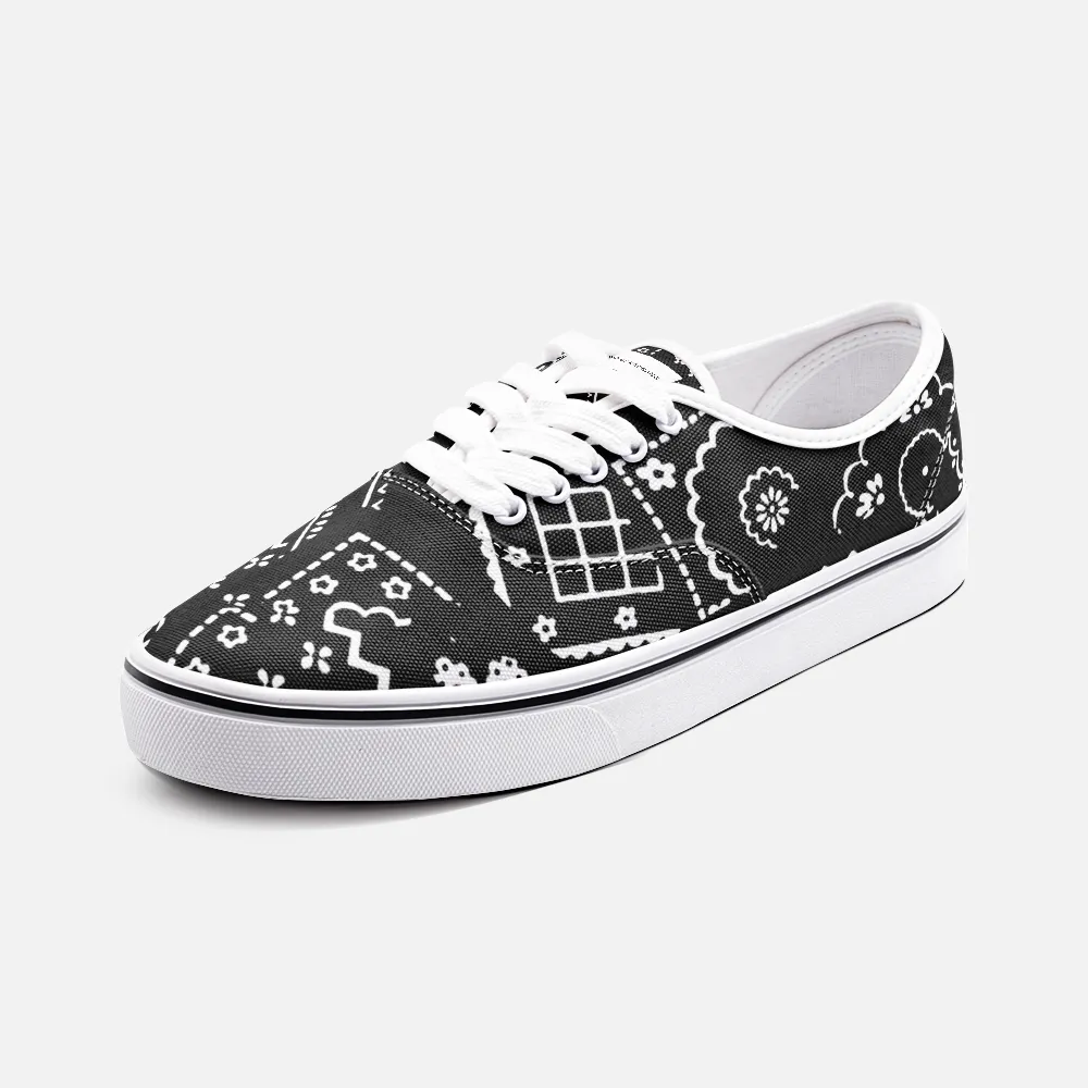 PAISLEY CANVAS SHOES - BLACK