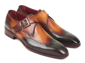 Paul Parkman Single Monkstraps Green & Camel (ID#944-GRN-CML)