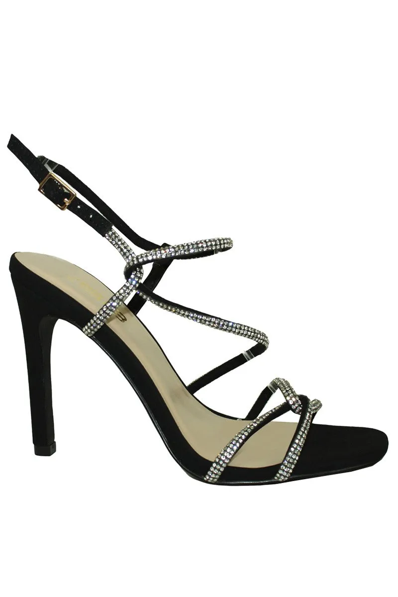 Remy Rhinestone Heel-Black