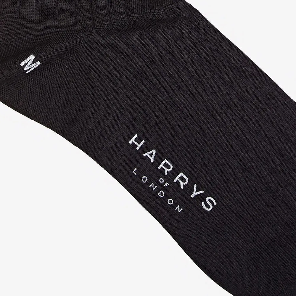 Ribbed Sock Cotton Black