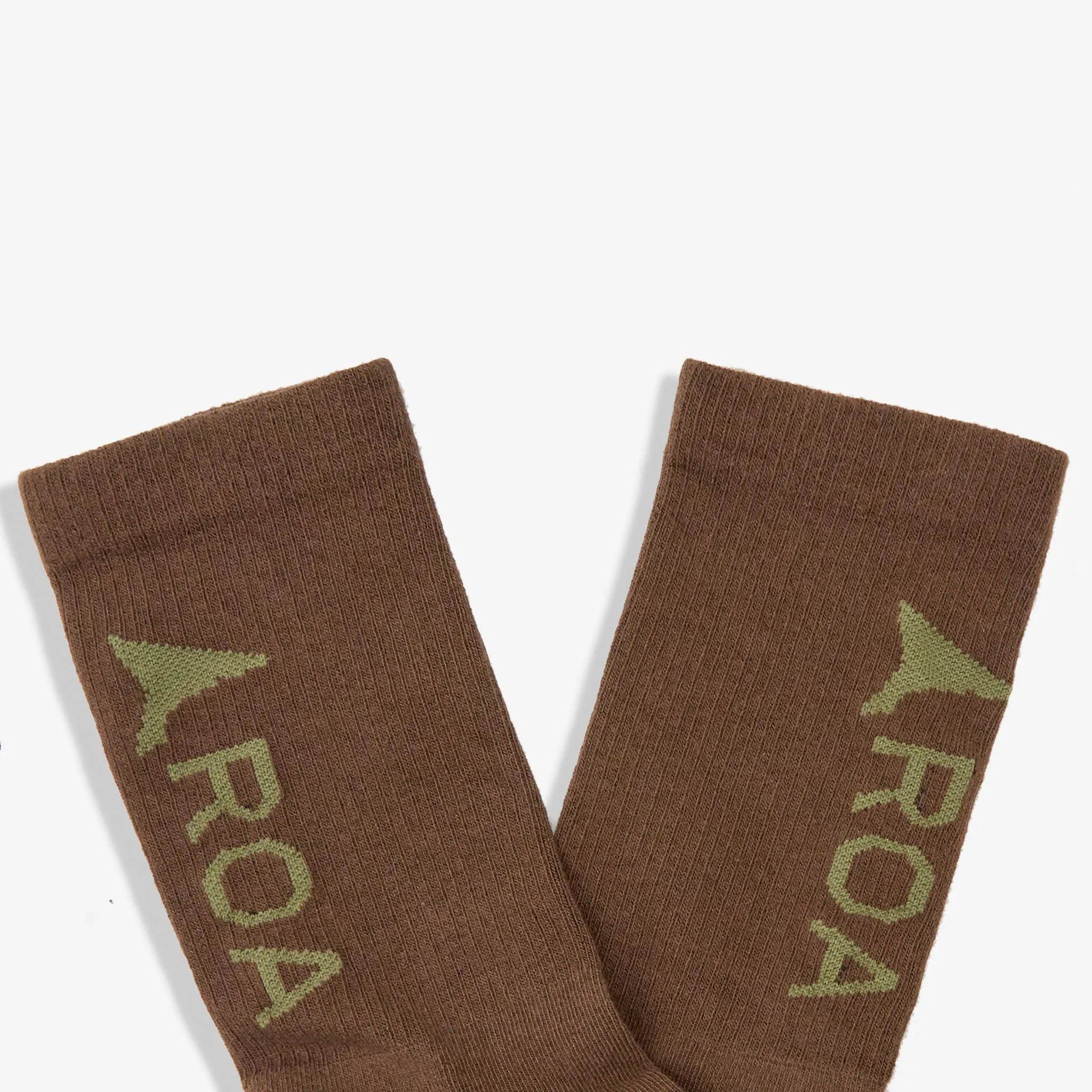 ROA Logo Socks Brown