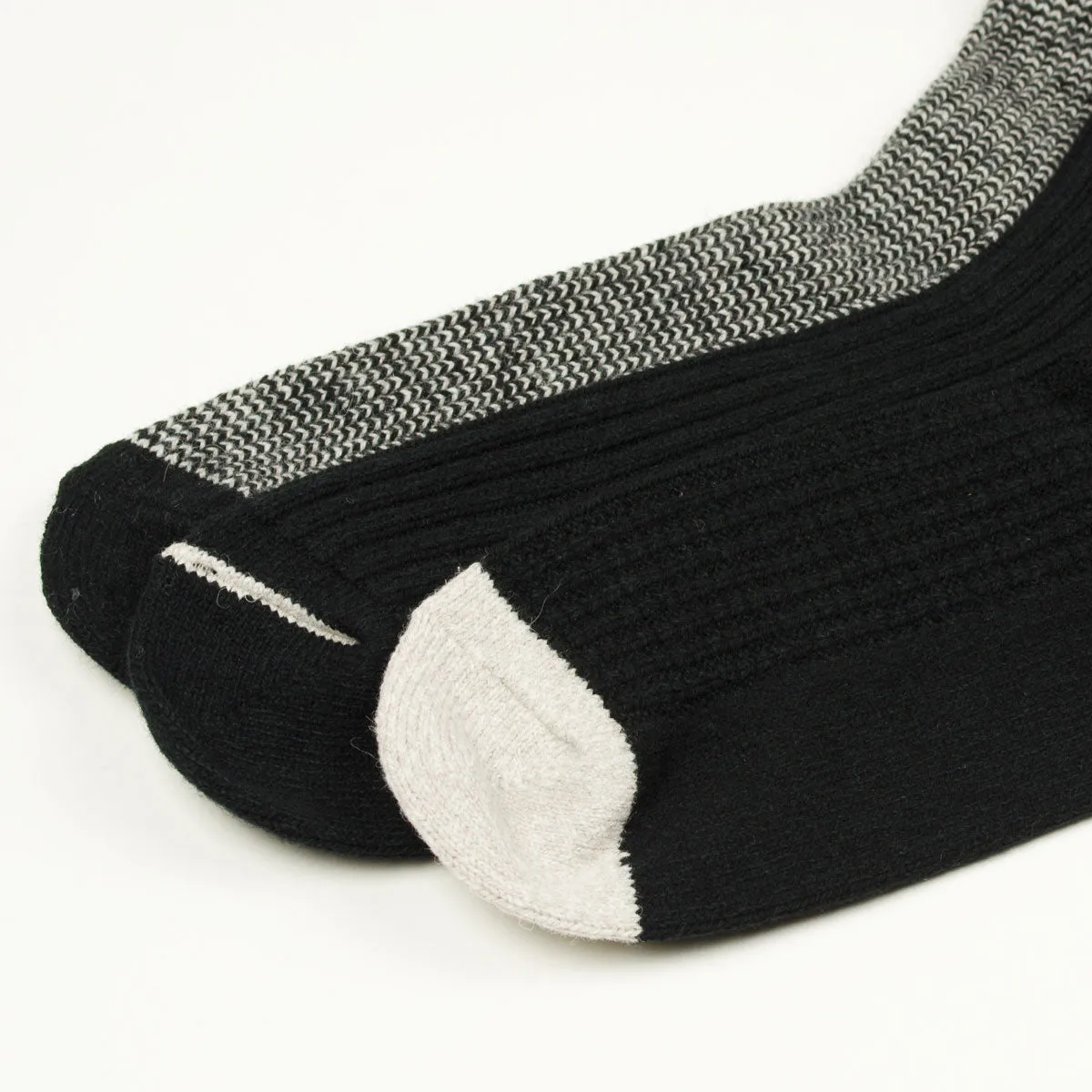 RoToTo - Recycled Cotton/Wool 3-Pack Socks - Black / Gray