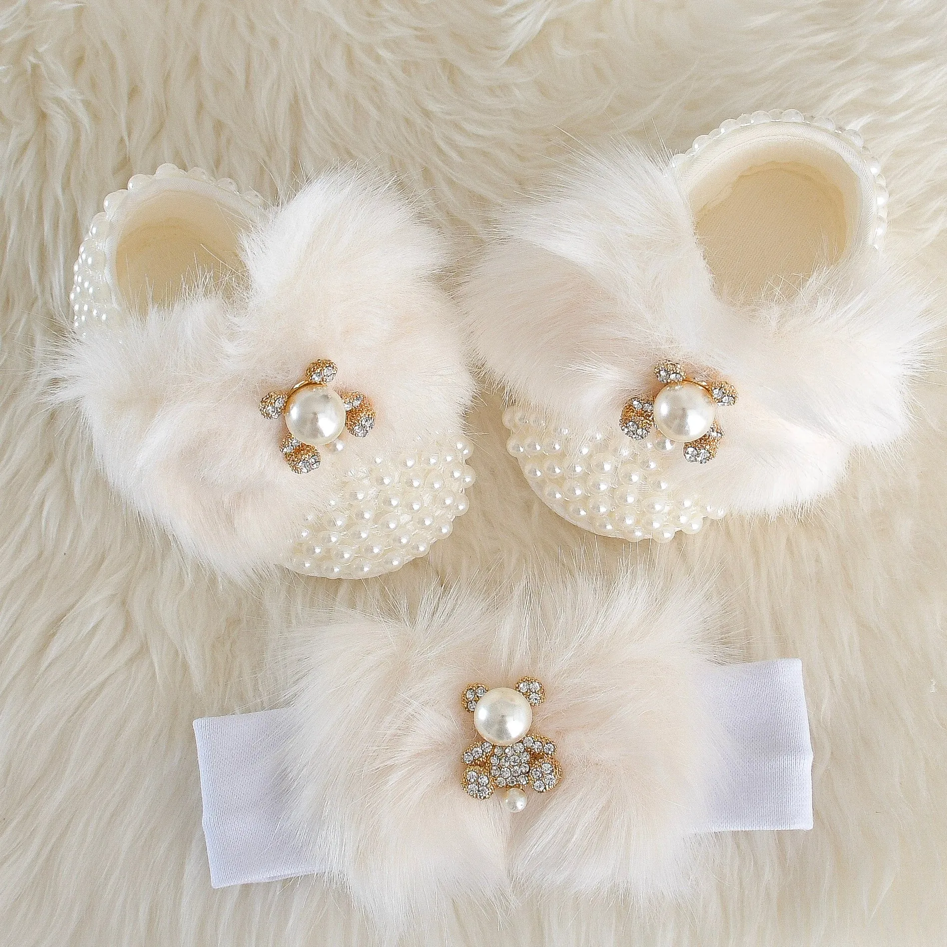 Swarovski Bear Baby Shoes