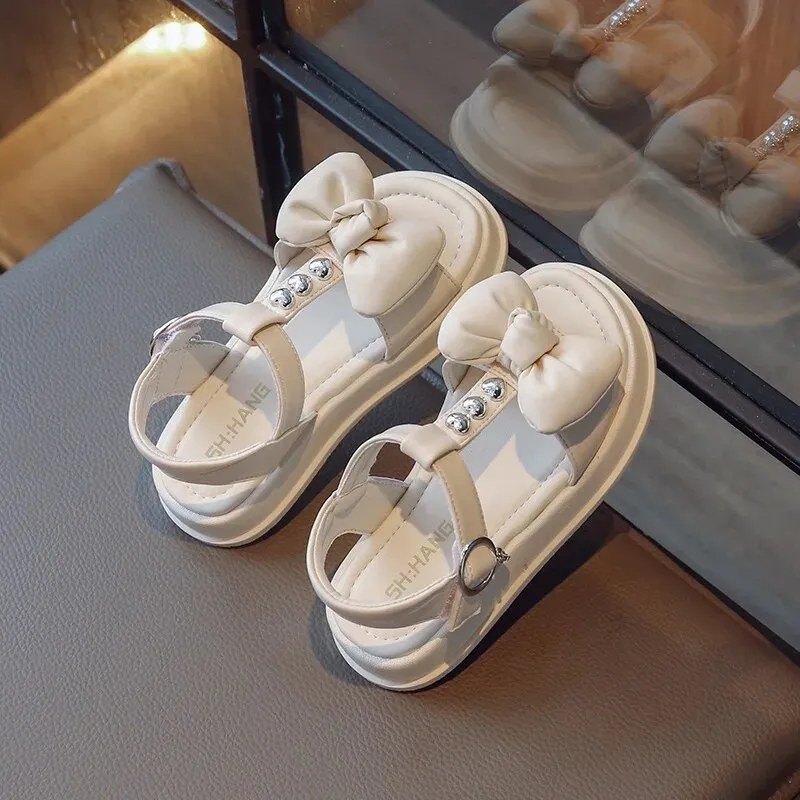 Toddler Casual Shoes: Girls' Bow-Knot Leather Sandal - G05161