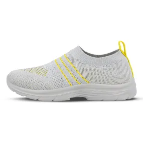 Walkaroo Kids Pull-on Sock Shoes - WK325 Grey Yellow